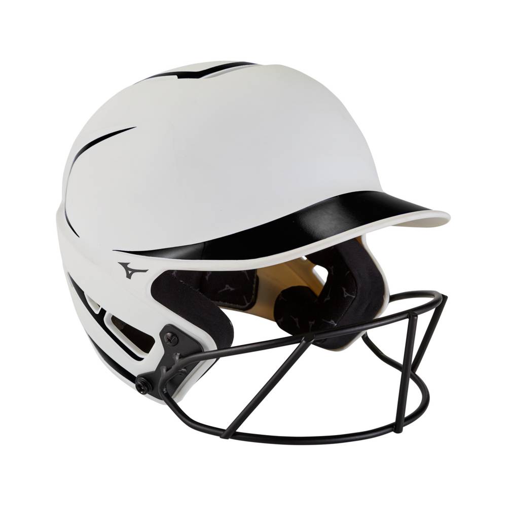 Mizuno Women's F6 Fastpitch Softball Batting Helmet White/Black (380392-VFH)